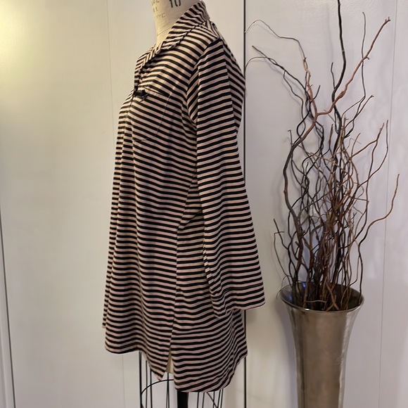 Maidenform striped long sleeve button down tunic - Picture 4 of 7